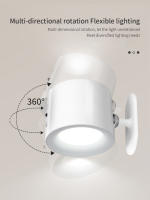 Luz De Pared LED Magnética Mini Doble Cabeza Negra/Blanca Con Control Remoto Iluminación Ambiente Dormitorio Emergencia Contemporánea Para Cocina Comedor Estudio Baño - details 11