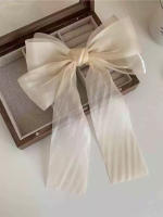 Pinza Para El Cabello De Organza Blanca Con Lazo Flotante Para Mujeres Y Niñas Material De Raya Accesorio De Cabello De Alta Calidad - details 24
