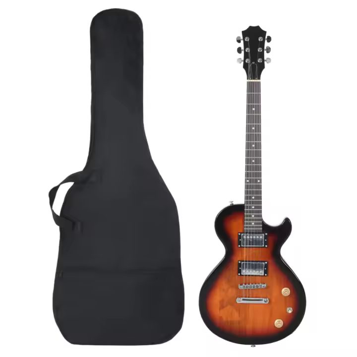 vidaXL Guitarra Eléctrica para Principiantes con Funda Instrumento 4/4 39" Color Negro,  Marrón y negro, y mas - 1