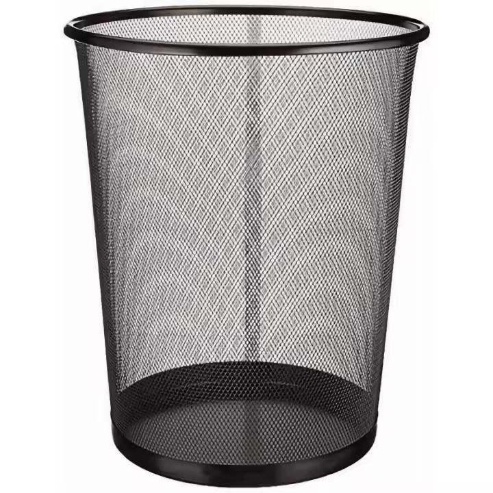 Euroxanty Papelera Negra de Oficina 100% Metálica con Paredes Perforadas | Diseño Elegante y Resistente | 10 L - 1