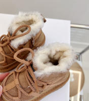 Botas De Nieve Para Niños 2024 Nuevas De Invierno Cuero Genuino Con Piel Suave Calientes Antideslizantes Moda Zapatos Para Bebés Niños Y Niñas 1-6 Años - details 10