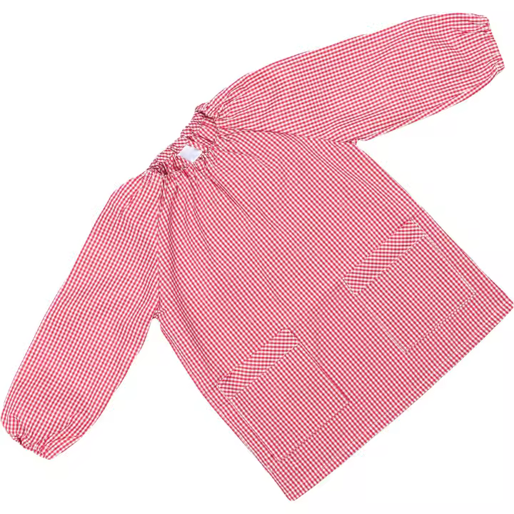 Zimmy - Bata Escolar Infantil - Babi Sin Botones Unisex, con Puños y Cuello Elásticos, Color Liso - 1