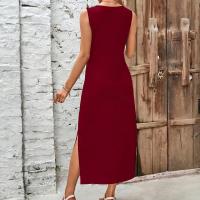 Vestidos De Verano Elegantes Para Mujer Vestido De Boda Forma De A-Line Cuello V Manga Sin Decoración Polyester Spandex - details 4