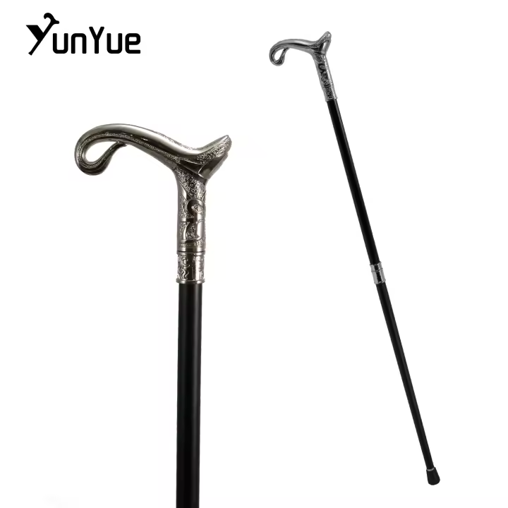 Bastón De Caminar Vintage De Plata Con Tetera Tipo Tejado Bastón Decorativo Para Cosplay Y Trekking De 93CM Material De Acero Y Aluminio - 1