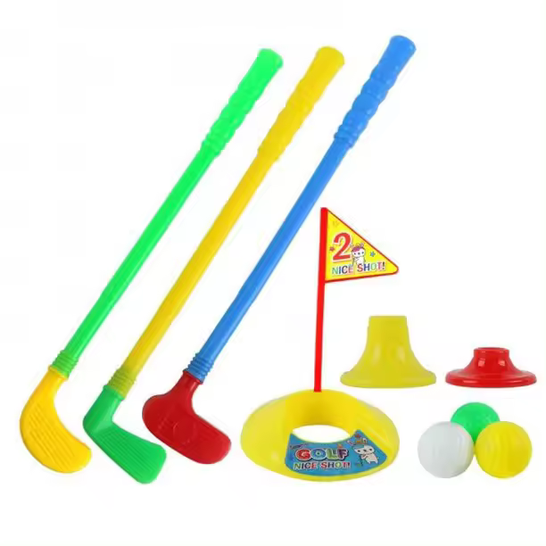 Juego de palos de golf para niños pequeños, carrito de golf de plástico, juego de práctica de golf de juguete - 1