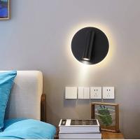 Bedside Lamp LED Wall Lamp Indoor Hotel Wall Lamps Bedside Corridor Wall Lamp with Switch Black 10W (Round) - details 2