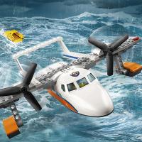Juguetes De Construcción Compatible Con Legos Serie Ciudad Rescate Marítimo Plane Policia Vida Barco Juguete De Asamblea Para Niños - details 1