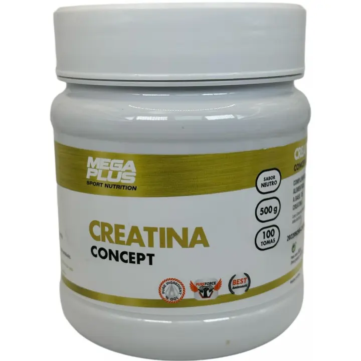 Creatina monohidrato micronizada 500g Serie Concept de MEGAPLUS - 1