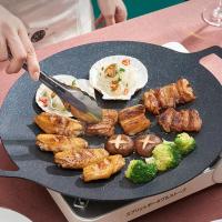 Sartén De Frying No Stick Para Asar Y Freír Con Manoleta Redonda Para Camping Y BBQ Accesorio De Cocina Ecológico De Aluminio - details 1