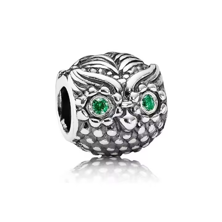 CHARM PANDORA PLATA Y CIRCONITA BÚHO SABIO 791211CZN - 1