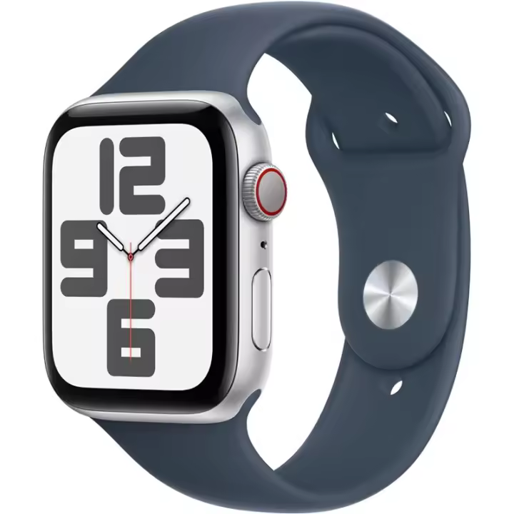 Apple Watch SE 2023 GPS Celular 44mm Plata Aluminio Deportivo Azul Storm Correa S/M - 1