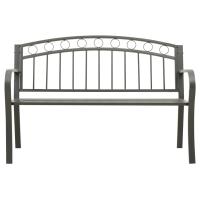 vidaXL Banco de jardín acero gris 120 cm - details 1
