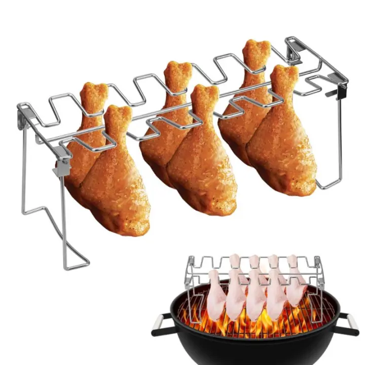 Soporte De Barbacoa Para Carne Y Pato Pata Y Pierna De Pollo En Acero Inoxidable Y Material No Adherente Para Horno Y Asado Herramientas De Cocina 2024 - 1