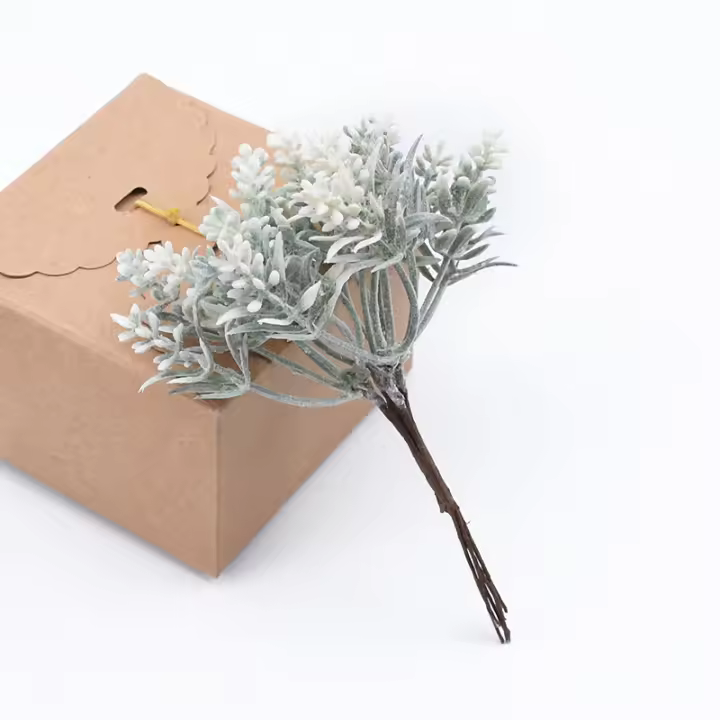 6 Piezas De Flores Artificiales Para Decoración De Hogar Y Bodas Arreglo Floral De Plástico Para Árboles De Navidad Y Vajillas Broche DIY - 1