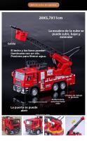 Juguete De Coche De Bomberos 1/32 Con Sonido Luz Escalera Camión De Rescate Decoración Regalo Para Niños Metal Rojo - details 15