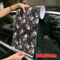 Pegatinas De Coche Cartoon Skull Impermeables Para Puertas Y Parachoques Vinilo Adhesivo Accesorios De Coche Tintina Para Ventanas - details 5