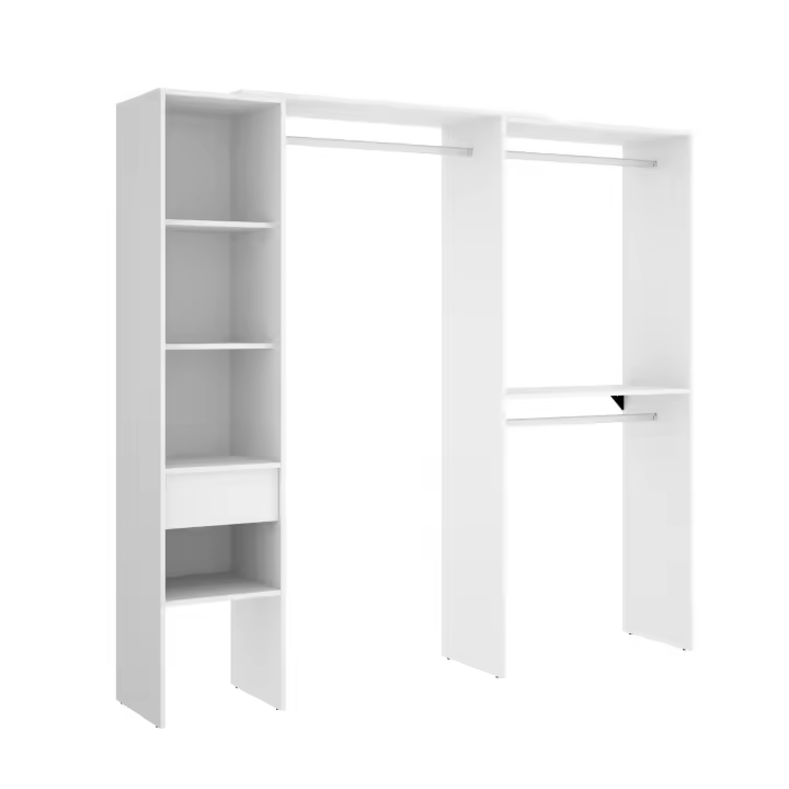 Vestidor Doble Montaje Lineal o Rincón Suit Blanco - Armario Versátil 187x98,1x41,8 cm Armario para dormitorio - Fabricado en España - Melamina Alta calidad - Somnia Descanso - 1