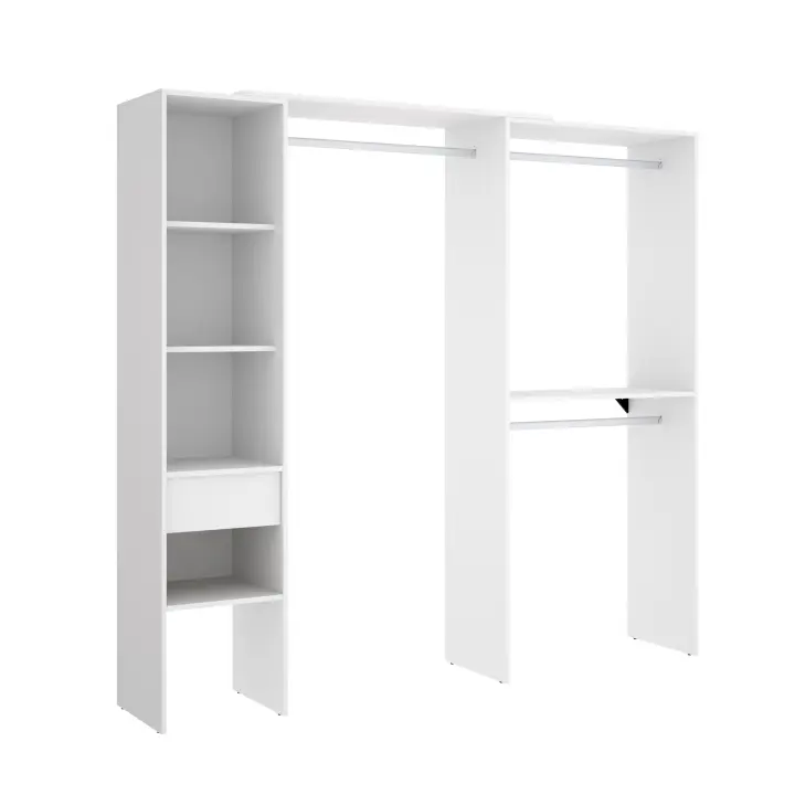 Vestidor Doble Montaje Lineal o Rincón Suit Blanco - Armario Versátil 187x98,1x41,8 cm Armario para dormitorio - Fabricado en España - Melamina Alta calidad - Somnia Descanso - 1