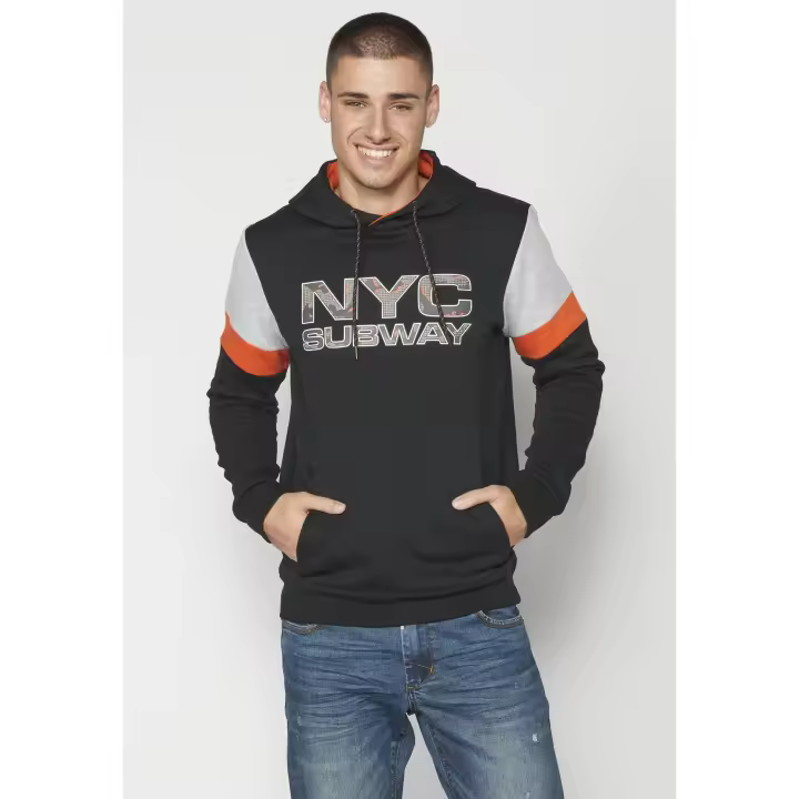 Koroshi Sudadera manga larga con capucha y bolsillo delantero para hombre | ropa casual - 1