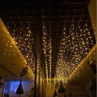 Luces De Cadena LED Para Cortina De Escarcha 4m Con Longitud Variable De 0.4-0.6m 220V Con Enchufe EU Decoración De Jardín Y Navidad Para Exterior - details 6