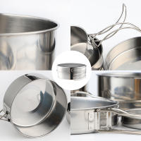Juego De Cocina Para Camping Y Senderismo En Acero Inoxidable Resistente Al Agua Plegable Con Soporte Para Fogata Ideal Para Picnics - details 8