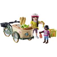 PLAYMOBIL country, cargo bike (71306) trabajo de reparto o transporte en bicicleta, con leche, pan y más comida - details 0