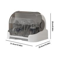 Estante para secar biberones - Almacenamiento y secador de biberones con bandeja de Goteo extraible-Protección Contra Polvo y suciedad-Para Niños Pequeños - details 0
