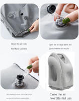 Almohada Inflable De Viaje Con Nuevo Patrón Soporte De Cuello Y Barba Para Avión Coche Autobús Tren Descanso En La Oficina - details 9
