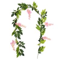Guirnalda De Flores Artificiales De 2m Vine De Wisteria Con Hojas Para Exterior Decoración De Pared Falsa Flor Colgante Para Hogar Y Bodas - details 9