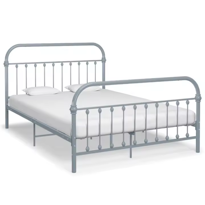 Estructura de cama sin colchón metal gris 120x200 cm - 1