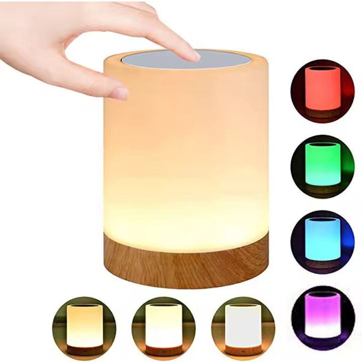 Lámpara Nocturna Toque Sensor Recargable Para Niños Habitación Luz Caliente Blanca RGB Cambiante Lámpara De Mesa Para Dormitorio - 1