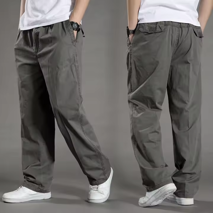 Pantalones De Cargo Para Hombre Talla Grande Hasta 6XL Algodón Trabajo Ropa Casual Escalada Joggers Sudaderas Otoño Trousers - 1