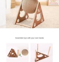 Juguete Para Gatos De Madera Con Pelota Y Pared De Rascado Para Uñas Duradero Plataforma De Subida Con Correa De Hemp Regalo Para Mascotas - details 11