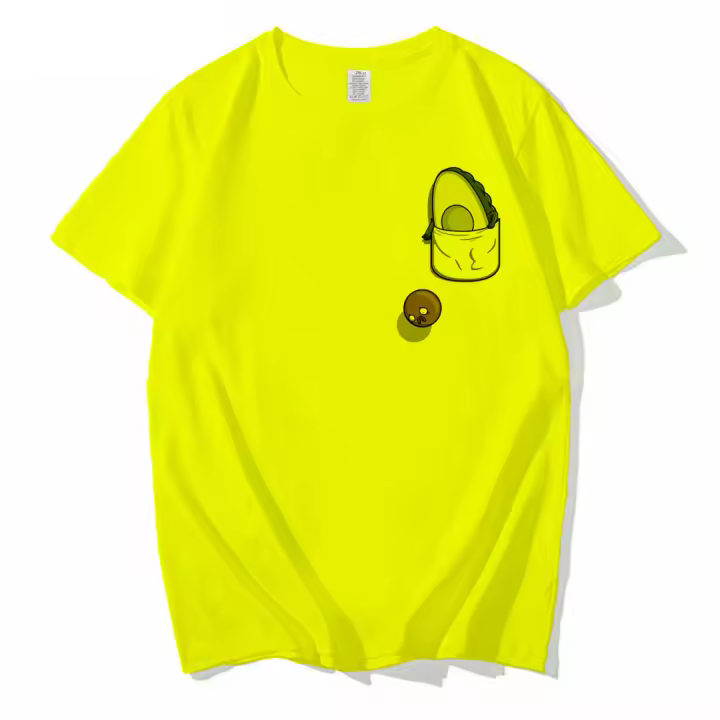 Camiseta De Hombre Con Diseño De Aguacate Vegan Harajuku Kawaii Manga Corta Con Bolsillo Moda Primavera Verano Otoño - 1