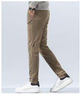 Pantalones Casuales Para Hombre De Cordón Otoño E Invierno Versátiles Y Moda Pantalones Largos Tejidos De Poliéster Y Algodón Estilo Recto Cierre De Cremallera - details 10