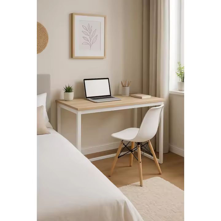 Meyvaser Mesa despacho, oficina, ordenador, escritorio 120cm color cambria blanco - 1