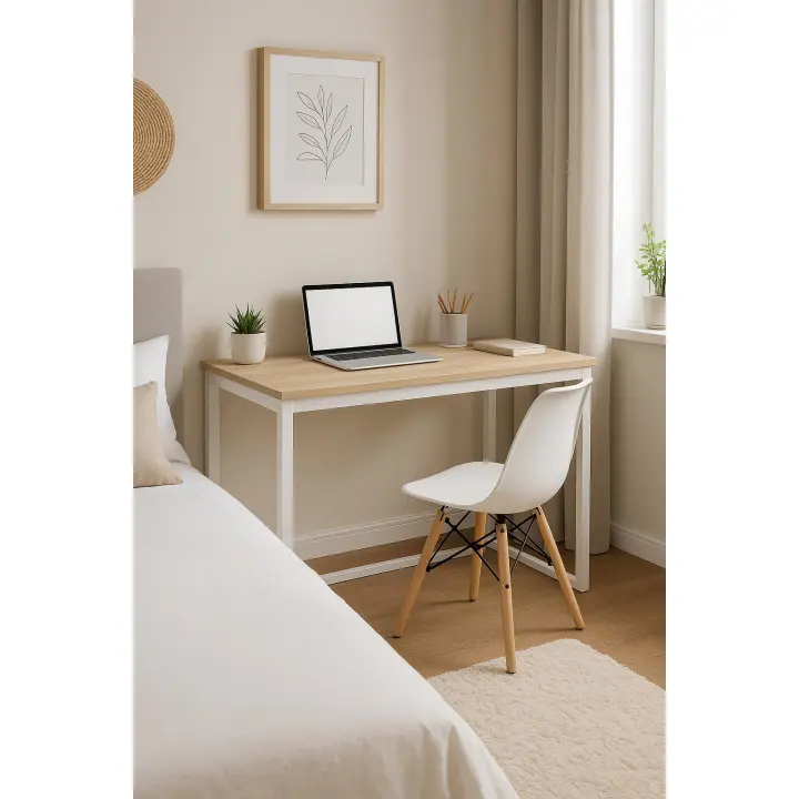 Meyvaser Mesa despacho, oficina, ordenador, escritorio 120cm color cambria blanco - 1