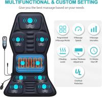 Cojín de masaje para asiento con calor, 9 estilos de masaje, función de soporte lumbar, masajeador de espalda para aliviar la fatiga y el estrés, almohadilla para silla para hombres, mujeres, uso en el hogar y la oficina - details 0