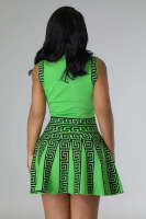 Vestido Mini De Oficina Para Mujer Estampado Y Elástico De Tenis Con Cuello Redondo Y Falda Plisada Casual Middle Age Polyester - details 31
