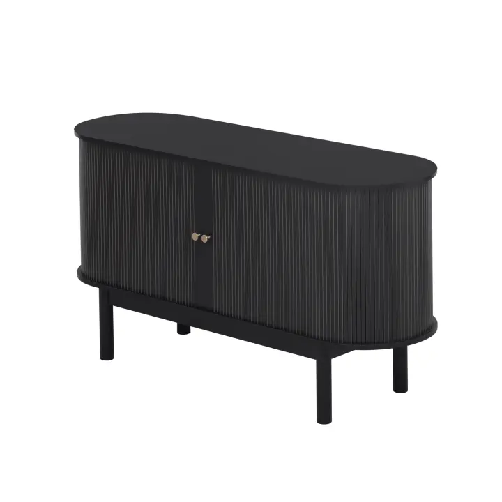 Aparador Vintage Moderno de Madera, Aparador de Lamas con Puertas Corredizas y Pitas de Pino, Armaro de 138cm con Estantes Ajustables para Cocina, Recibidor - 1