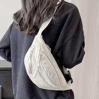 Bolsa De Cintura Para Mujer Nueva En Lona Estilo Coreano Portátil Con Cierre De Cremallera Bolsa De Hombro Y Pecho Deportiva Casual Unisex - details 1