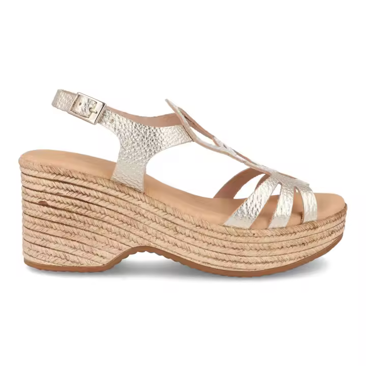 Sandalias de piel para mujer modelo Bda 19412 Oro con hebilla made in Spain by Bda Shoes - 1