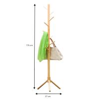 LUTODY - Perchero de pie madera maciza, Forma de árbol, 8 ganchos para colgar prenda ropa chaqueta bolso sombrero, Altura ajustable, Base estable, Estilo nórdico para entrada recibidor dormitorio habitación - details 4