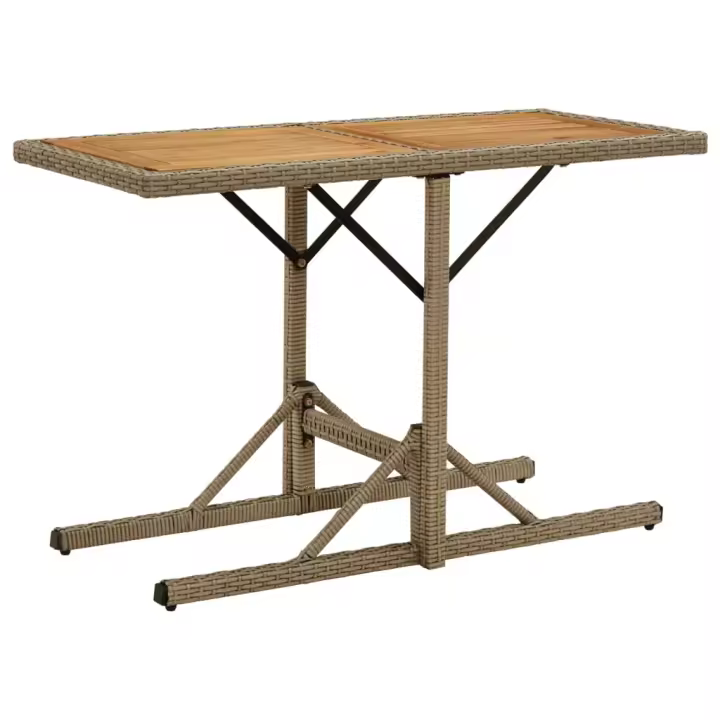 Mesa de Jardín Madera de Acacia y beige - 1