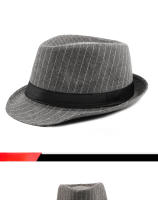 Sombrero De Moda Británica Para Hombres Nueva Colección Otoño-Invierno Estilo Jazz Con Rayas Adecuado Para Adultos Formales - details 2