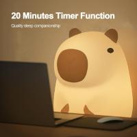 Lámpara De Noche De Silicona Capybara Para Niños Luz De Sueño USB Recargable Decoración Animal Táctil Luz De Mesa Para Dormitorio - details 11