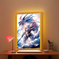 Marco De Fotos Anime Con Luz LED Gundam Figura De Acción Decoración De Habitación Regalo Para Amigo Lámpara Nocturna Tema De Dibujos Animados - details 1