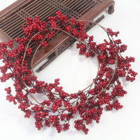Vine Artificial De Frutas Rojas 72 Cabezas 1.95m Para Decoración Navideña En Casa Suministros De Fiesta Fondo De Pared Guirnalda De Navidad - details 6