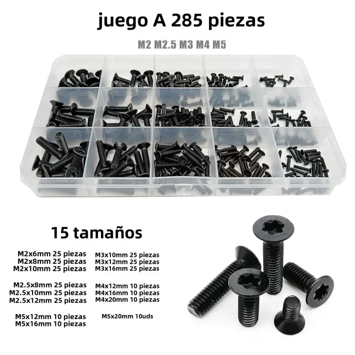 Juego De Tornillos Y Tornillos De Cabeza Plana Contraenterrada De Acero Inoxidable 304 Lobo Seis En Kit De Reparación Doméstica Y Carpintería - 1