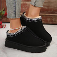 Botas De Chelsea Para Mujer Diseñador Nuevas Invierno Con Pelo Corto Y Algodón Plush Suela De Goma Tacón Plano Con Plataforma Botines De Punta Redonda - details 3